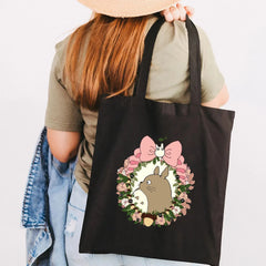 Spirited Away Totoro Shoulder Bag Harajuku Tote Eco Cotton