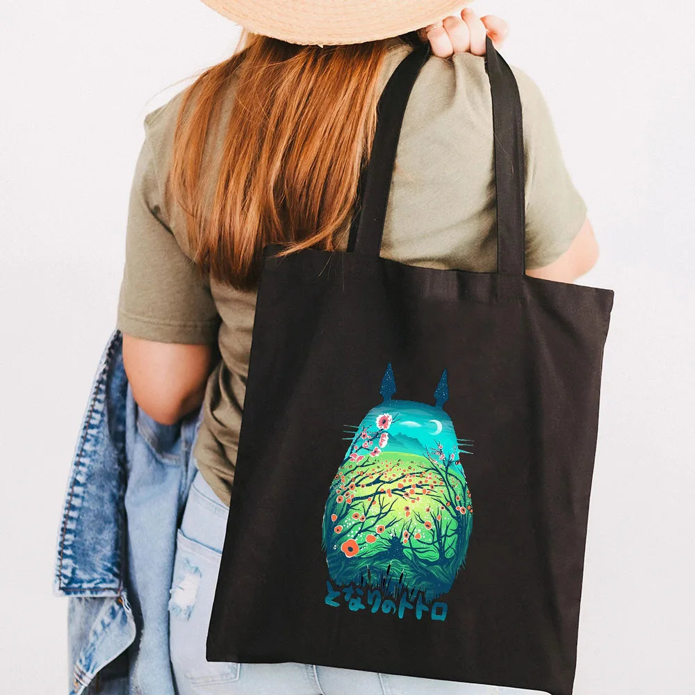 Spirited Away Totoro Shoulder Bag Harajuku Tote Eco Cotton