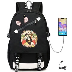 Anime Spirited Away USB Teenger Oxford Student Casual Backpack Schoolbag
