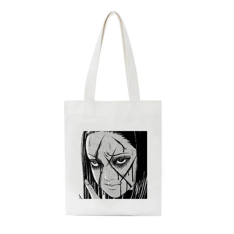 Anime Tomie Women Bag Japanese Gothic Canvas Horror Harajuk Shopper