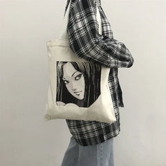 Anime Tomie Women Bag Japanese Gothic Canvas Horror Harajuk Shopper