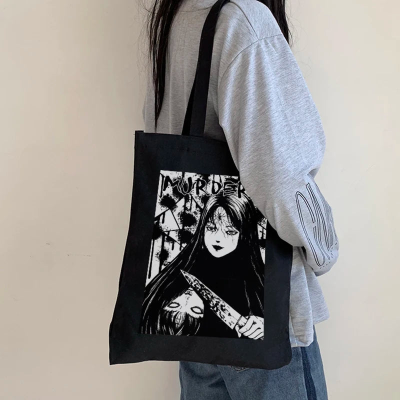 Anime Tomie Women Bag Japanese Gothic Canvas Horror Harajuk Shopper