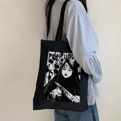 Anime Tomie Women Bag Japanese Gothic Canvas Horror Harajuk Shopper