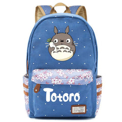 Anime Totoro Print Backpack Student Schoolbag Canvas Packsack Casual Travel Bag