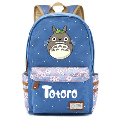 Anime Totoro Print Backpack Student Schoolbag Canvas Packsack Casual Travel Bag
