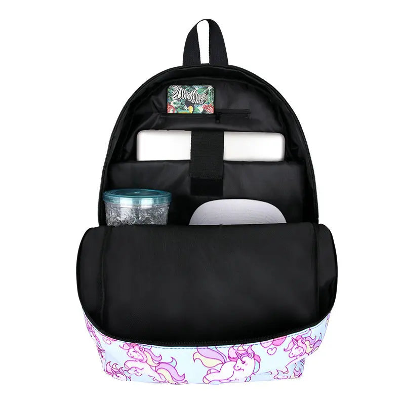 Anime backpack canvas Boys Girls Teenagers schoolbag Rucksack men women