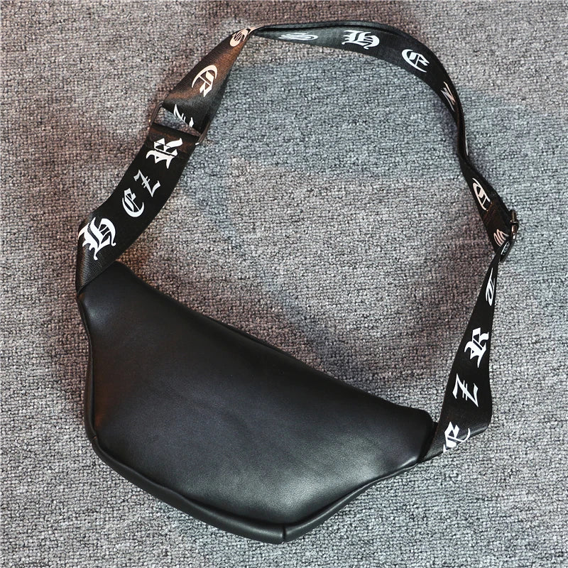 Unisex Waist Bag Pu Leather Fanny Packs Punk Style Rivet Chest Bag