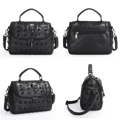 Soft Sheep Leather Tote Bag Skull Messenger Bag