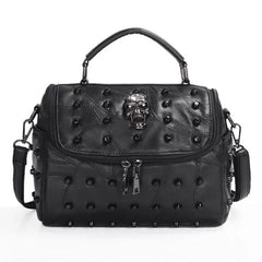 Soft Sheep Leather Tote Bag Skull Messenger Bag