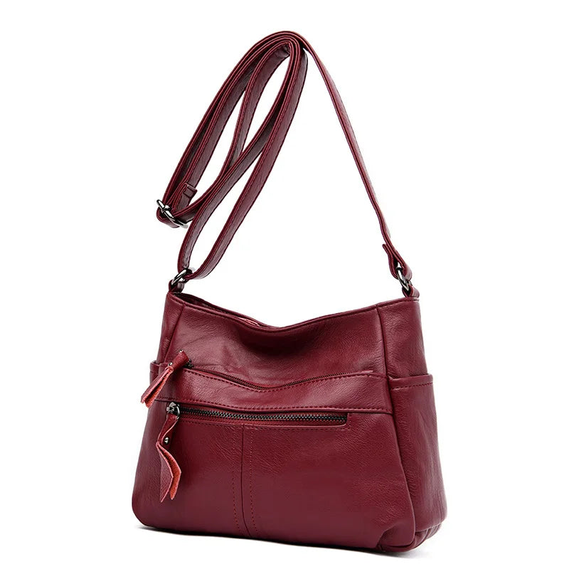 Soft Leather Shoulder Bag Crossbody Messenger Bag Small Purses