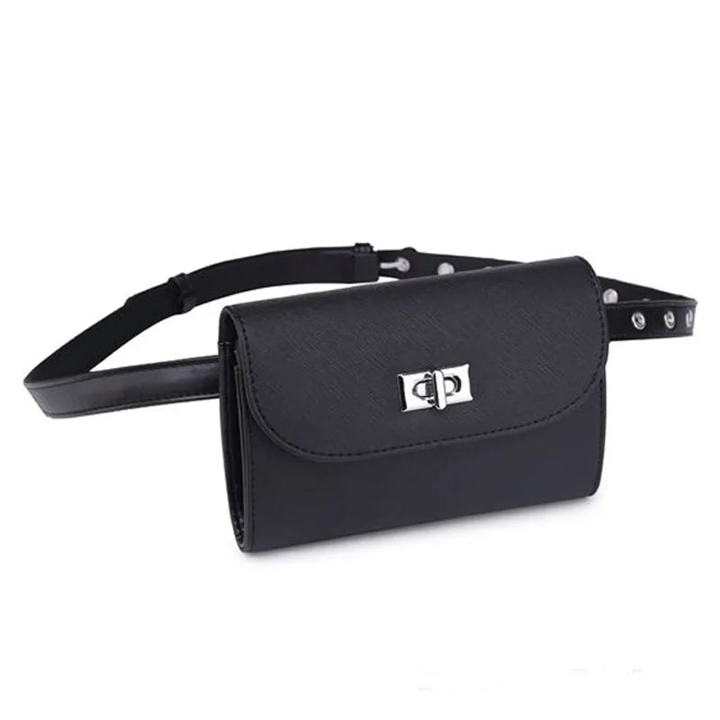 Pu Leather Waist Bag for Women Adjustable Hip Bag Small Bum Bag
