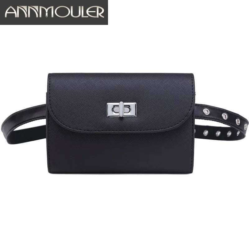 Pu Leather Waist Bag for Women Adjustable Hip Bag Small Bum Bag