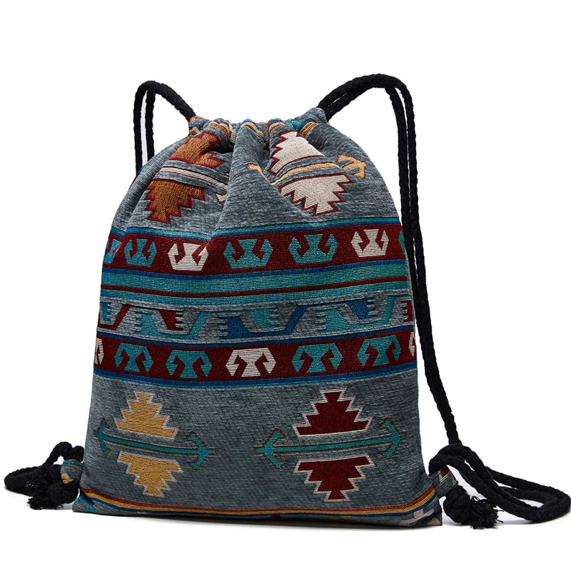Vintage Bohemian Style Canvas Shoulder Bag for Women