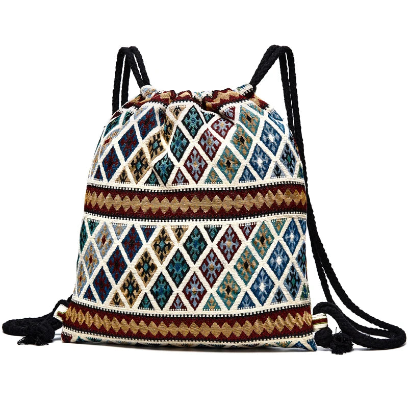 Vintage Bohemian Style Canvas Shoulder Bag for Women