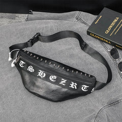Unisex Punk Style Waist Bag Faux Leather Shoulder Chest Bum Bag