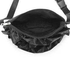 Pu Leather Waist Bag Ruffle Fanny Pack Adjustable Phone Belt Bag