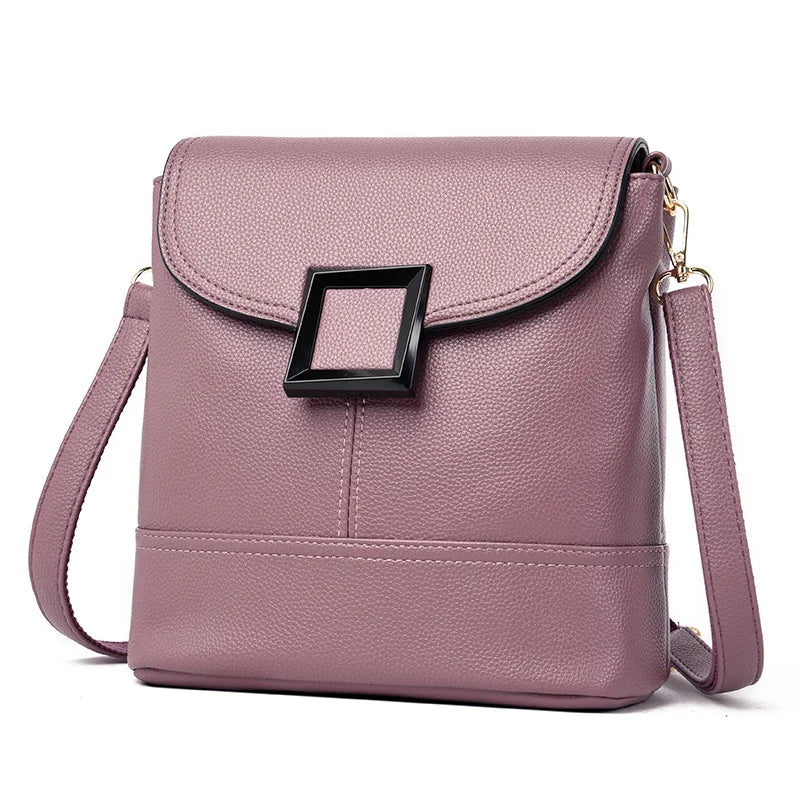 Casual Faux Leather Messenger Bag Women Shoulder Handbag Tote Purse