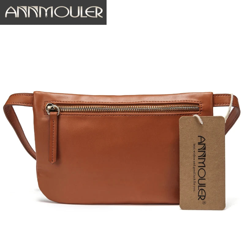 Women Small Waist Bag Pu Leather Fanny Pack Slim Waist Pack