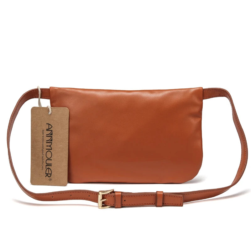 Women Small Waist Bag Pu Leather Fanny Pack Slim Waist Pack