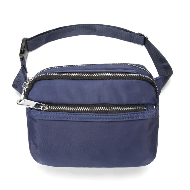 Large Capacity Women's Fanny Pack Tri-Zip Waist Bag High Phone Pocket Purse