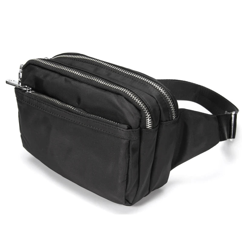 Large Capacity Women's Fanny Pack Tri-Zip Waist Bag High Phone Pocket Purse