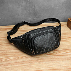 Annmouler Large Capacity Waist Bag Women Fanny Pack Pu Leather Chest Bag