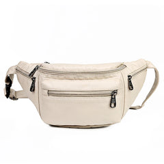 Annmouler Large Capacity Waist Bag Women Fanny Pack Pu Leather Chest Bag