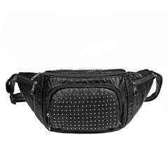 Annmouler Large Capacity Waist Bag Women Fanny Pack Pu Leather Chest Bag