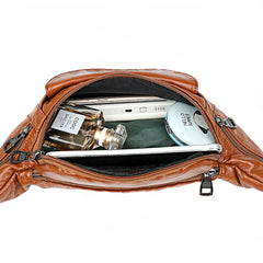Large Capacity Waist Bag Women Fanny Pack Pu Leather Chest Bag for Girls