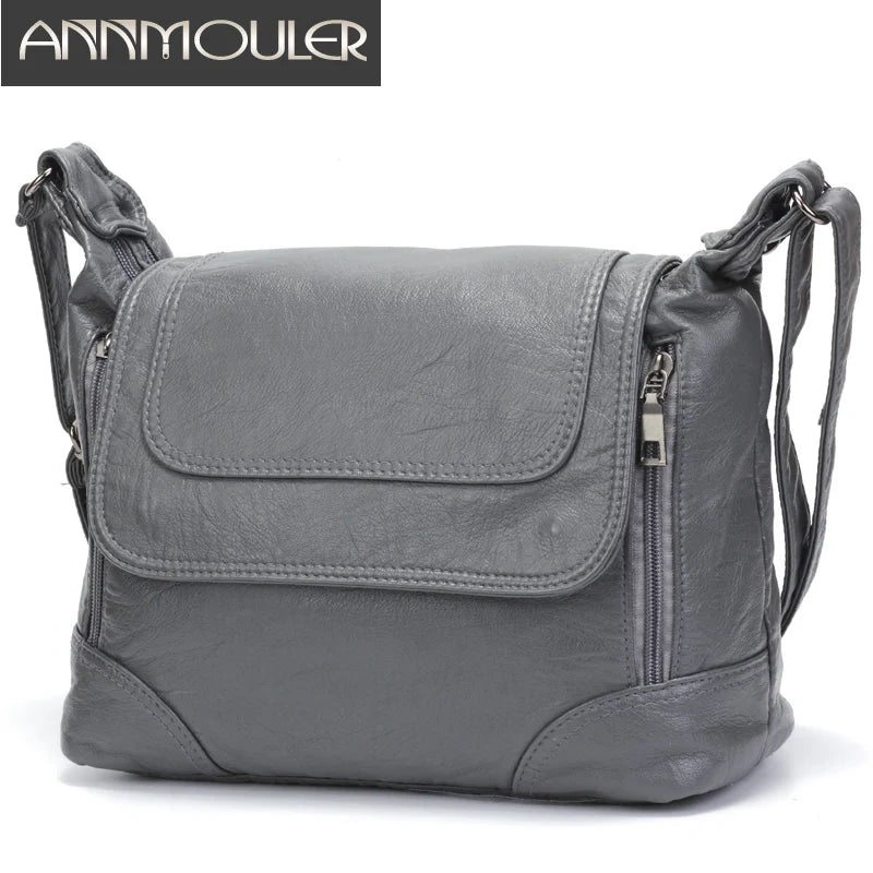 Large Capacity Women Crossbody Bag Shoulder Bag Soft Pu Leather Messenger Bag