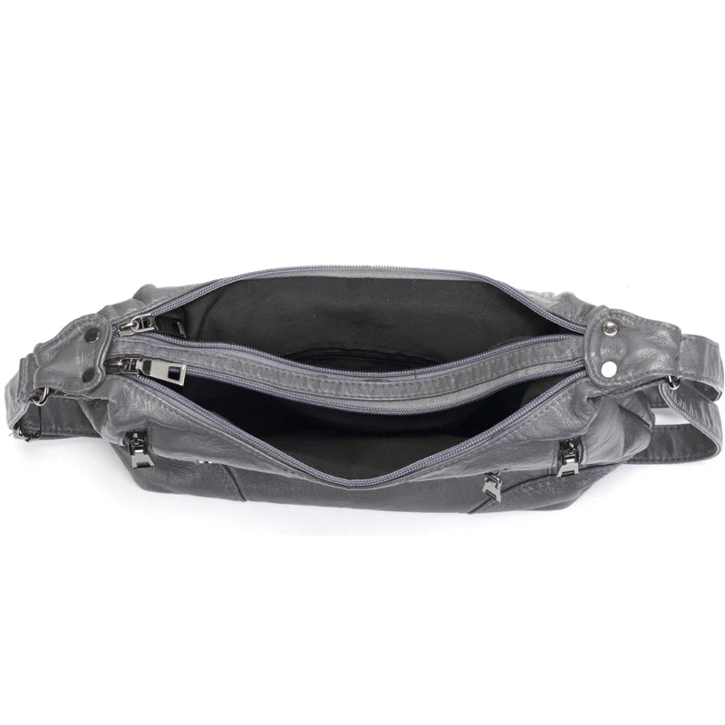 Large Capacity Women Crossbody Bag Shoulder Bag Soft Pu Leather Messenger Bag