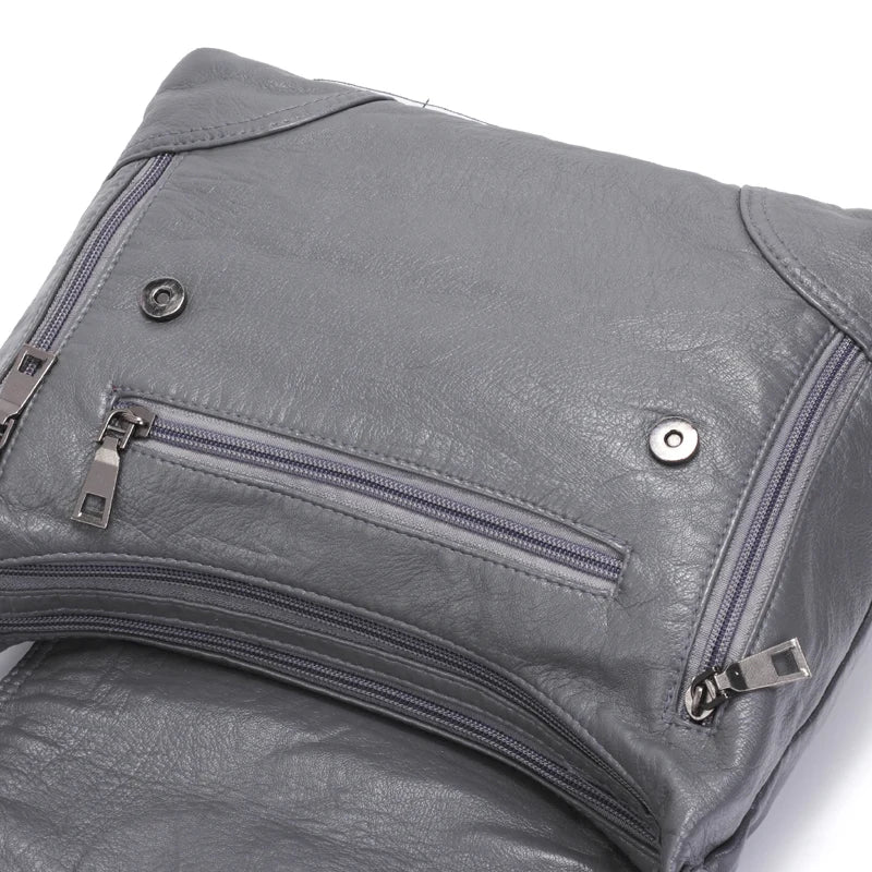 Large Capacity Women Crossbody Bag Shoulder Bag Soft Pu Leather Messenger Bag