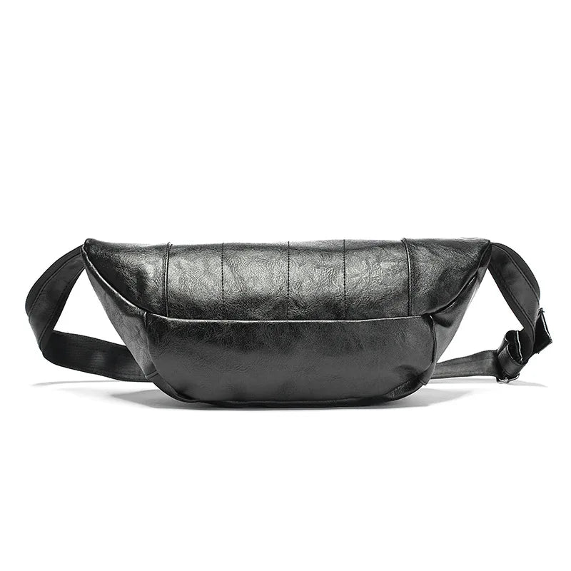Unisex Waist Bag Fanny Pack Brown Rivet Chest Bag