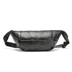 Unisex Waist Bag Fanny Pack Brown Rivet Chest Bag