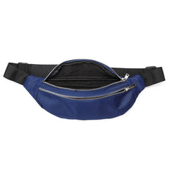 Women Green Nylon Waist Pack Fanny Pack Small Double Zipper Phone Purse Bag