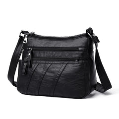 Small Women Bag Pu Leather Shoulder Bag Multipockets Crossbody Bag