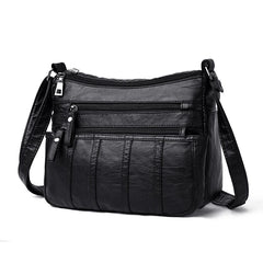 Small Women Bag Pu Leather Shoulder Bag Multipockets Crossbody Bag