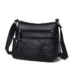 Small Women Bag Pu Leather Shoulder Bag Multipockets Crossbody Bag