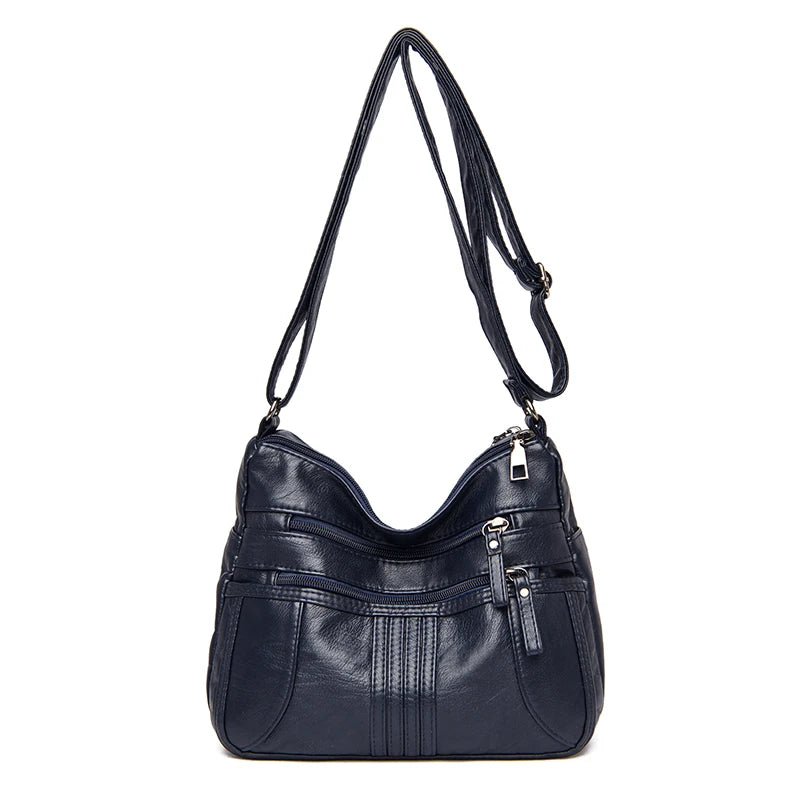 Women Shoulder Bag Pu Leather Crossbody Soft Handbag Purse Zipper Messenger Tote
