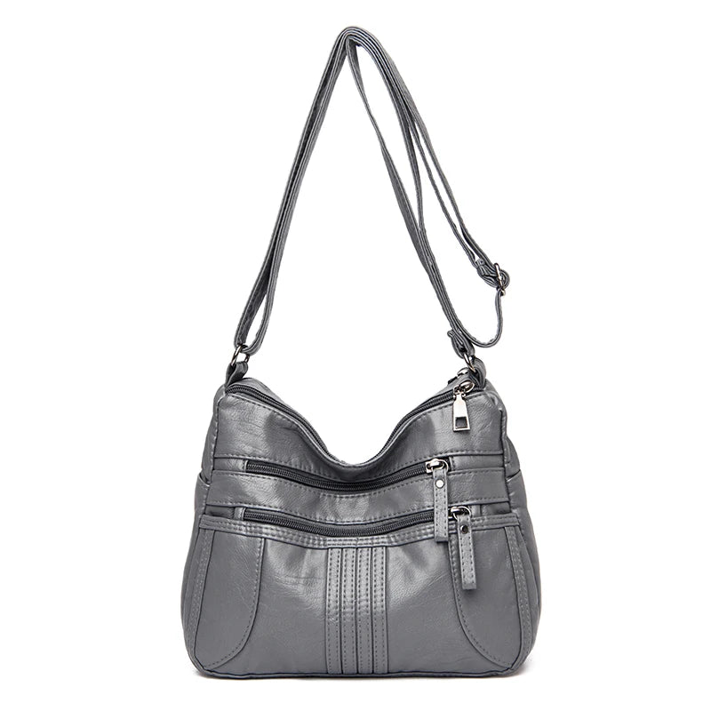 Women Shoulder Bag Pu Leather Crossbody Soft Handbag Purse Zipper Messenger Tote