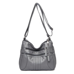 Women Shoulder Bag Pu Leather Crossbody Soft Handbag Purse Zipper Messenger Tote