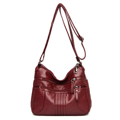 Women Shoulder Bag Pu Leather Crossbody Soft Handbag Purse Zipper Messenger Tote