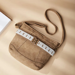 Lace Flower Shoulder Bag Vintage Crossbody Purse Roomy Pockets Bag