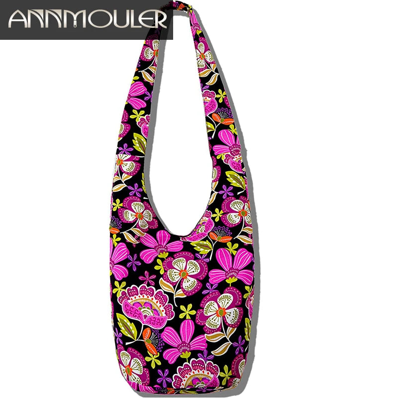 Vintage Elephant Floral Print Crossbody Messenger Bag for Ladies