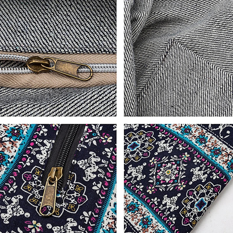 Vintage Elephant Floral Print Crossbody Messenger Bag for Ladies