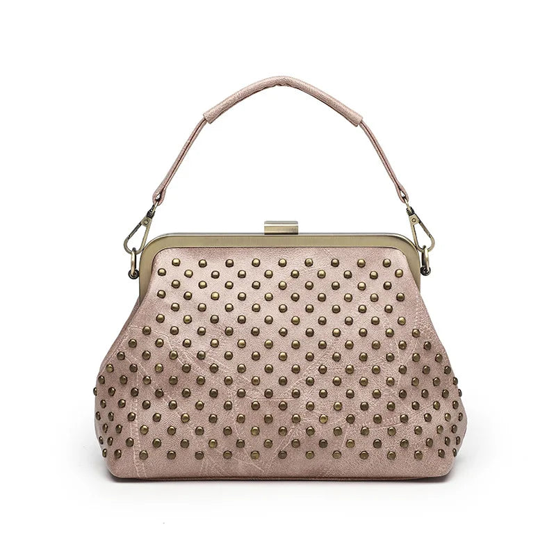 Vintage Women Shoulder Bags Crossbody Bag Large Capacity Shell Bag Rivet Tote