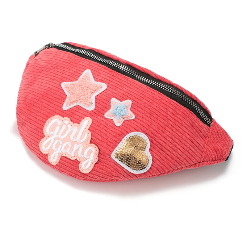 Women Fanny Pack Large Capacity Waist Bag 6 Patchwork Waist Packs Corduroy Girls