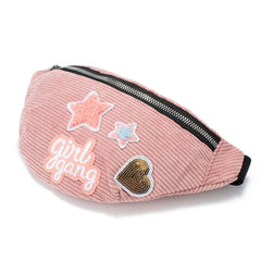 Women Fanny Pack Large Capacity Waist Bag 6 Patchwork Waist Packs Corduroy Girls