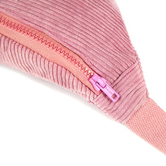 Pink Patchwork Waist Bag, Star Waist Pack Corduroy Phone Pouch