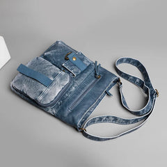 Women's Soft Leather Crossbody Bag Multi-pockets Shoulder Bag